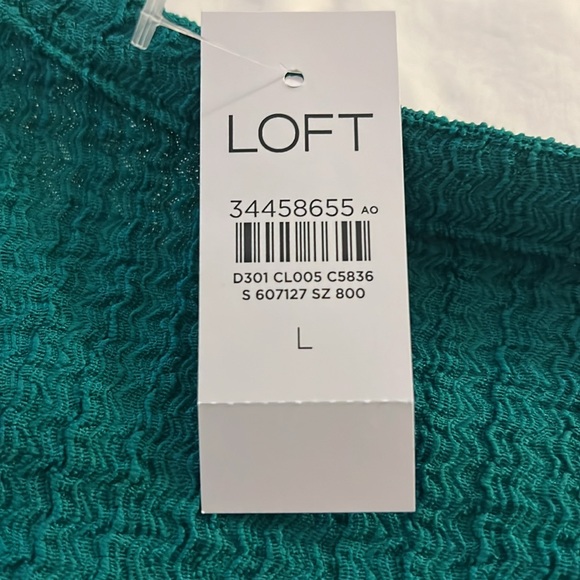 NWT Ann Taylor Loft Green Henley size large - Picture 4 of 4